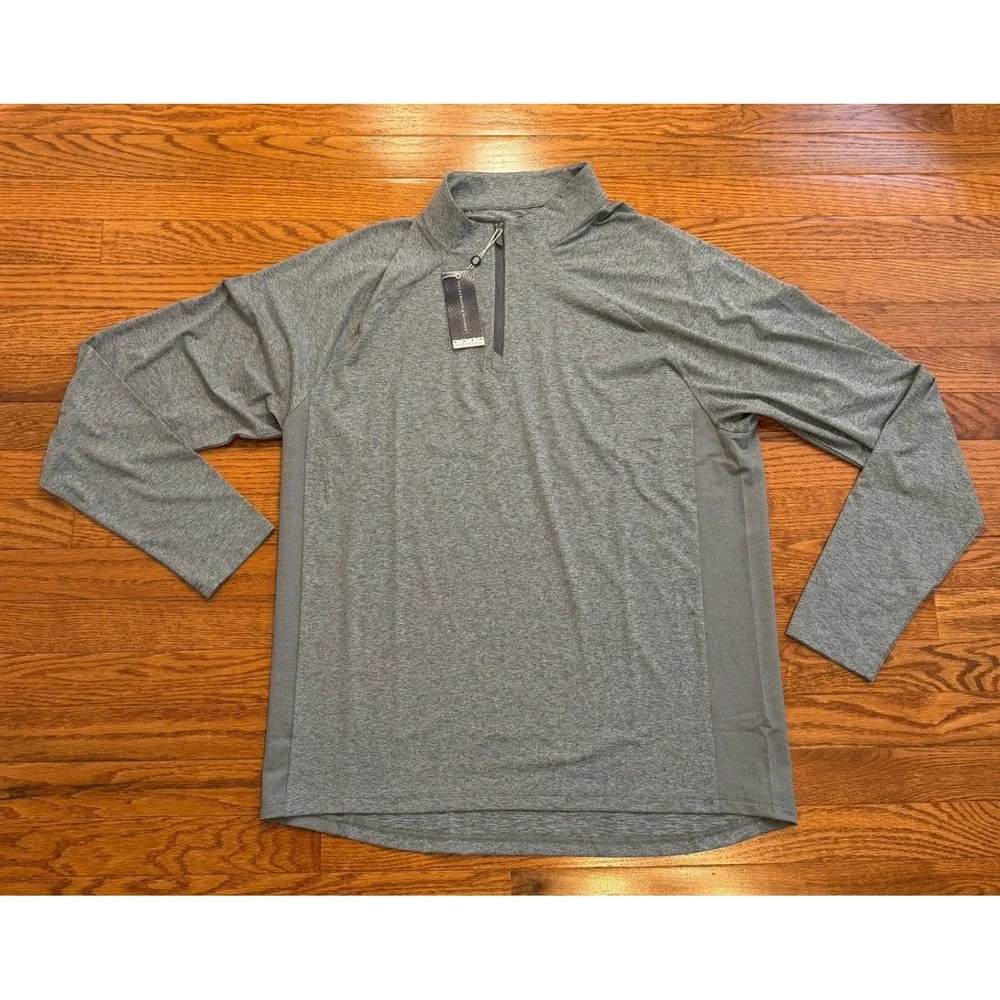 Holderness & Bourne Airation 1/4 Zip Pullover Mens Large Gray Golf The Darrow